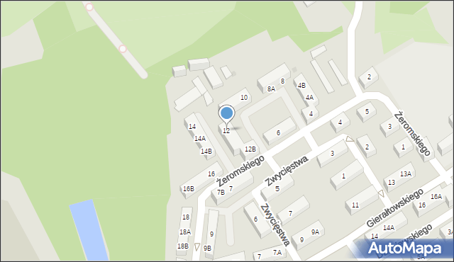 Ruda Śląska, Żeromskiego Stefana, 12, mapa Rudy Śląskiej