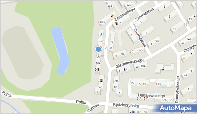 Ruda Śląska, Żeromskiego Stefana, 20, mapa Rudy Śląskiej