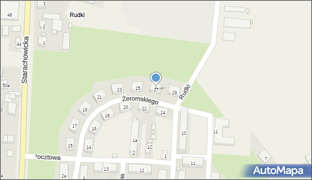 Rudki, Żeromskiego Stefana, 27, mapa Rudki