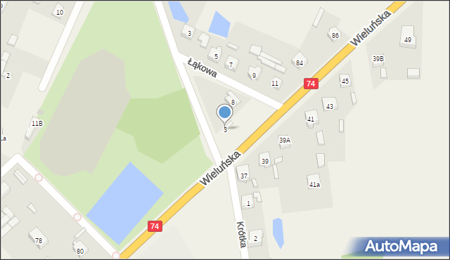 Rusiec, Żeromskiego Stefana, 3, mapa Rusiec