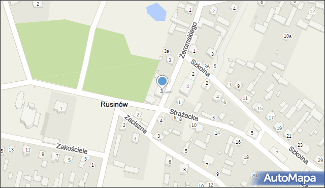 Rusinów, Żeromskiego Stefana, 1A, mapa Rusinów