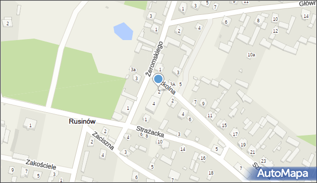 Rusinów, Żeromskiego Stefana, 2, mapa Rusinów