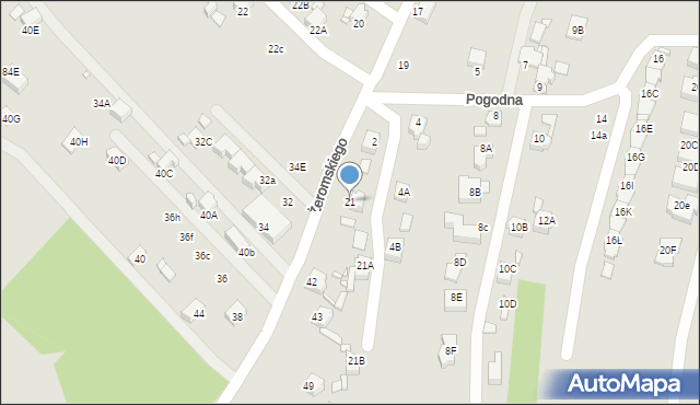 Rybnik, Żeromskiego Stefana, 21, mapa Rybnika