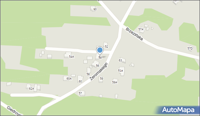 Rybnik, Żeromskiego Stefana, 54, mapa Rybnika