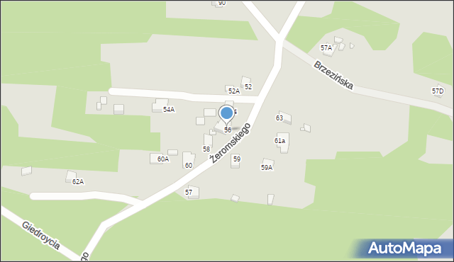 Rybnik, Żeromskiego Stefana, 56, mapa Rybnika