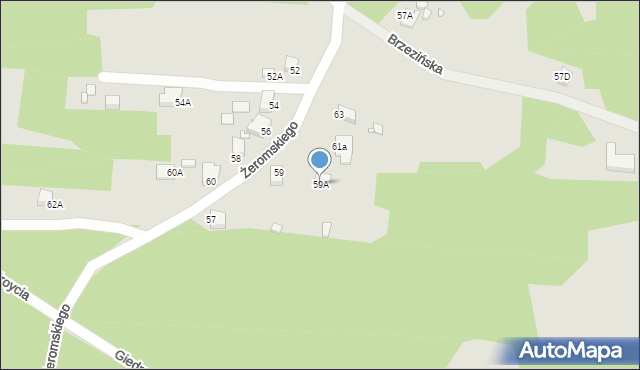 Rybnik, Żeromskiego Stefana, 59A, mapa Rybnika