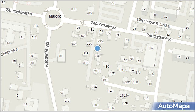 Rybnik, Zebrzydowicka, 79C, mapa Rybnika