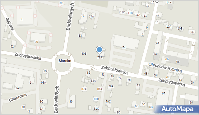 Rybnik, Zebrzydowicka, 78A, mapa Rybnika