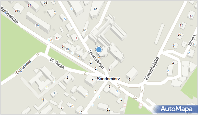 Sandomierz, Żeromskiego Stefana, 6, mapa Sandomierza