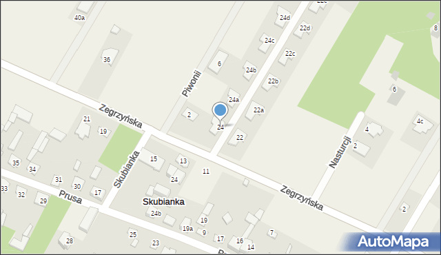 Skubianka, Zegrzyńska, 24, mapa Skubianka