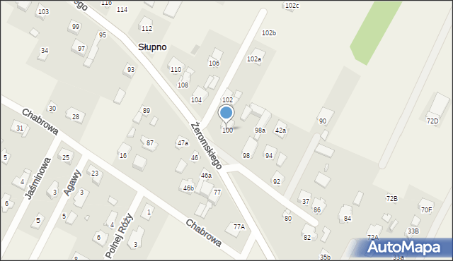 Słupno, Żeromskiego Stefana, 100, mapa Słupno