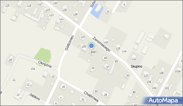 Słupno, Żeromskiego Stefana, 57a, mapa Słupno