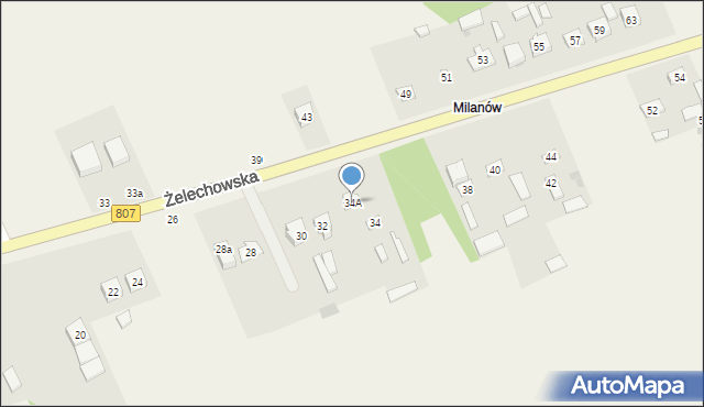 Sobolew, Żelechowska, 34A, mapa Sobolew