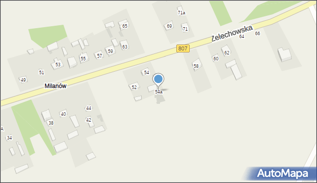 Sobolew, Żelechowska, 54a, mapa Sobolew