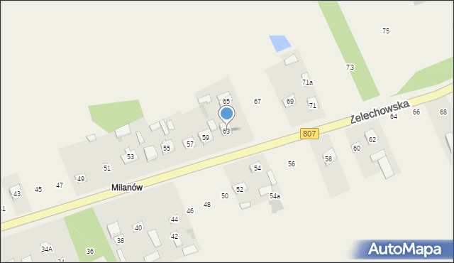 Sobolew, Żelechowska, 63, mapa Sobolew