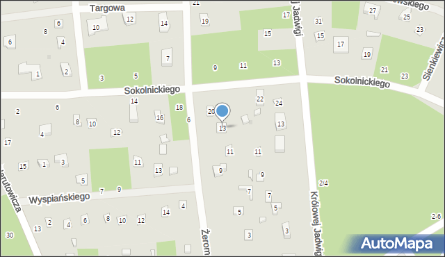 Sokolniki-Las, Żeromskiego Stefana, 13, mapa Sokolniki-Las