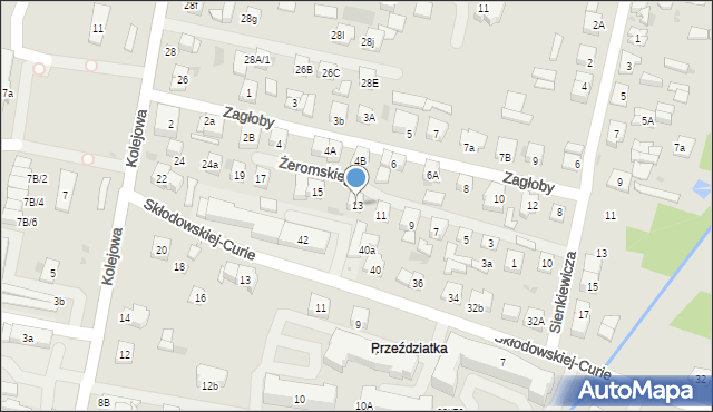 Sokołów Podlaski, Żeromskiego Stefana, 13, mapa Sokołów Podlaski