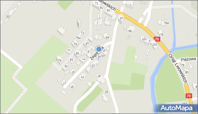 Sosnowiec, Żeglarska, 10, mapa Sosnowca