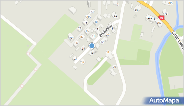 Sosnowiec, Żeglarska, 14, mapa Sosnowca