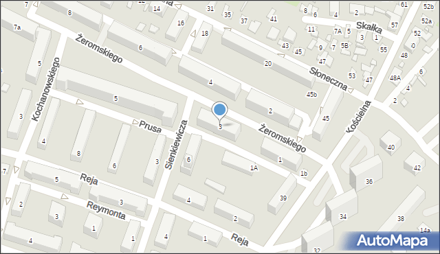 Starachowice, Żeromskiego Stefana, 3, mapa Starachowic