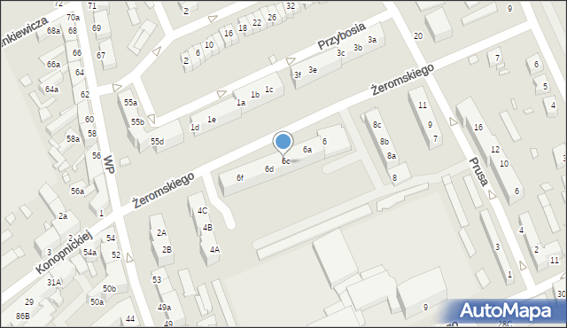 Stargard, Żeromskiego Stefana, 6e, mapa Stargard