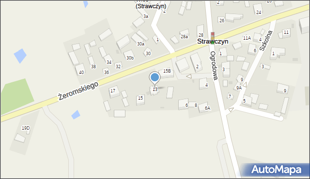 Strawczyn, Żeromskiego Stefana, 13, mapa Strawczyn