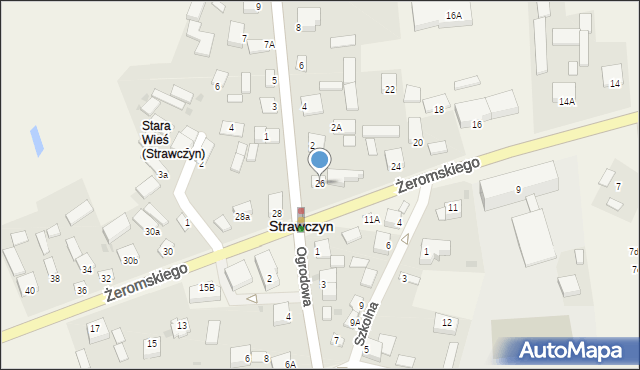 Strawczyn, Żeromskiego Stefana, 26, mapa Strawczyn