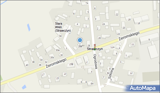 Strawczyn, Żeromskiego Stefana, 28a, mapa Strawczyn