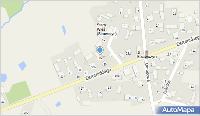 Strawczyn, Żeromskiego Stefana, 30a, mapa Strawczyn