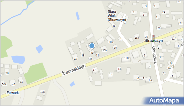 Strawczyn, Żeromskiego Stefana, 34, mapa Strawczyn