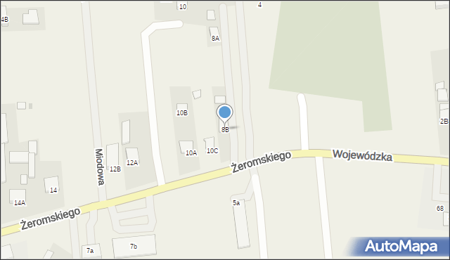 Strawczyn, Żeromskiego Stefana, 8B, mapa Strawczyn