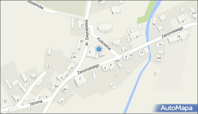 Sulęczyno, Żeromskiego Stefana, 1, mapa Sulęczyno