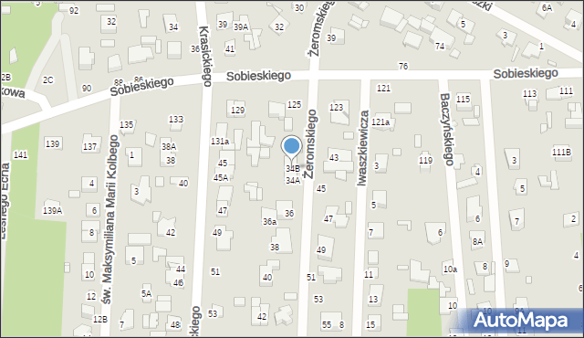 Sulejówek, Żeromskiego Stefana, 34B, mapa Sulejówek