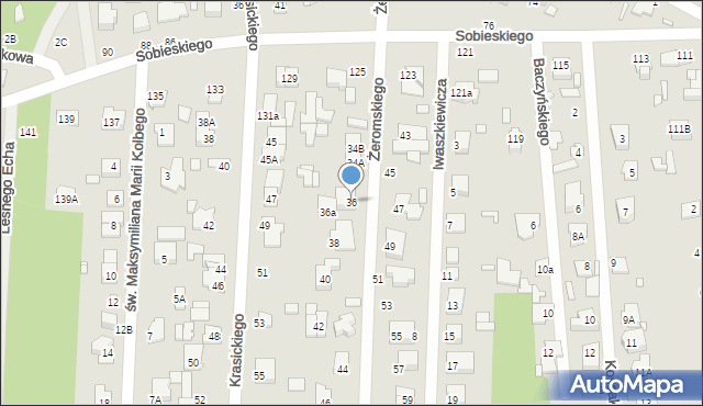 Sulejówek, Żeromskiego Stefana, 36, mapa Sulejówek