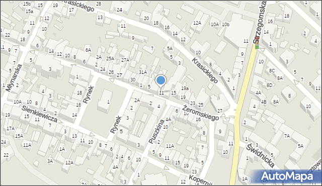 Świebodzice, Żeromskiego Stefana, 11, mapa Świebodzice