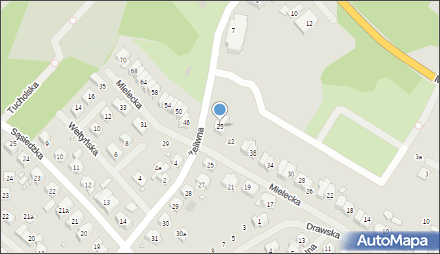 Szczecin, Żeliwna, 25, mapa Szczecina