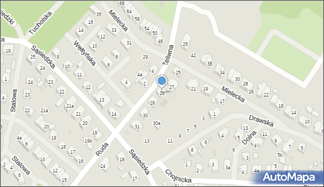 Szczecin, Żeliwna, 28, mapa Szczecina