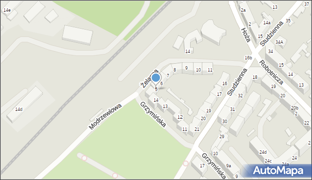 Szczecin, Żelazna, 5, mapa Szczecina