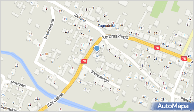 Szczekociny, Żeromskiego Stefana, 12, mapa Szczekociny