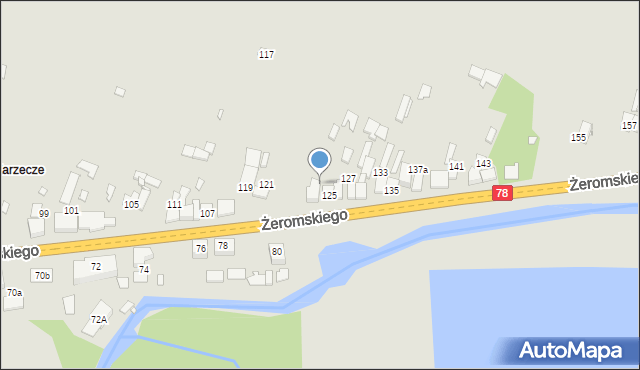 Szczekociny, Żeromskiego Stefana, 125a, mapa Szczekociny