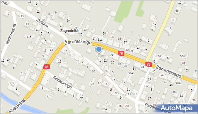 Szczekociny, Żeromskiego Stefana, 20, mapa Szczekociny