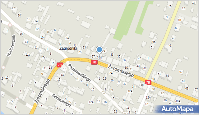 Szczekociny, Żeromskiego Stefana, 31a, mapa Szczekociny