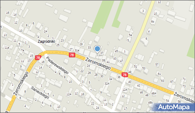 Szczekociny, Żeromskiego Stefana, 37a, mapa Szczekociny