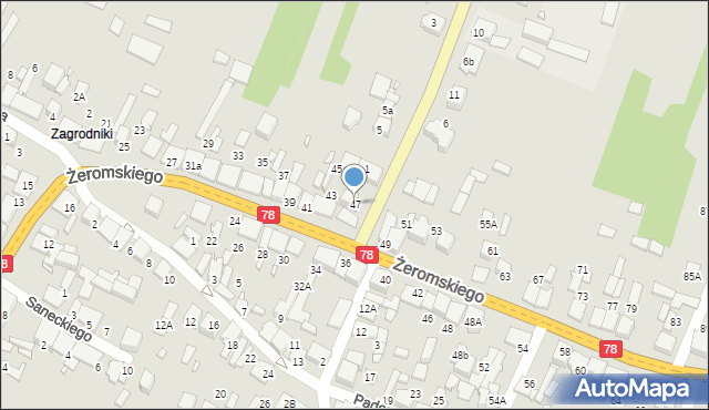 Szczekociny, Żeromskiego Stefana, 47, mapa Szczekociny