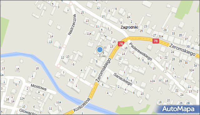 Szczekociny, Żeromskiego Stefana, 7, mapa Szczekociny