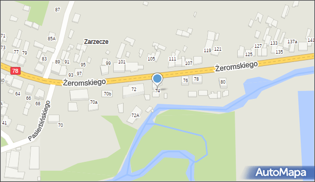 Szczekociny, Żeromskiego Stefana, 74, mapa Szczekociny