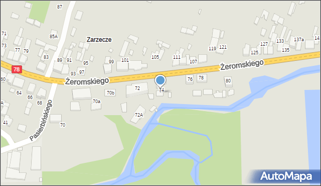 Szczekociny, Żeromskiego Stefana, 74a, mapa Szczekociny