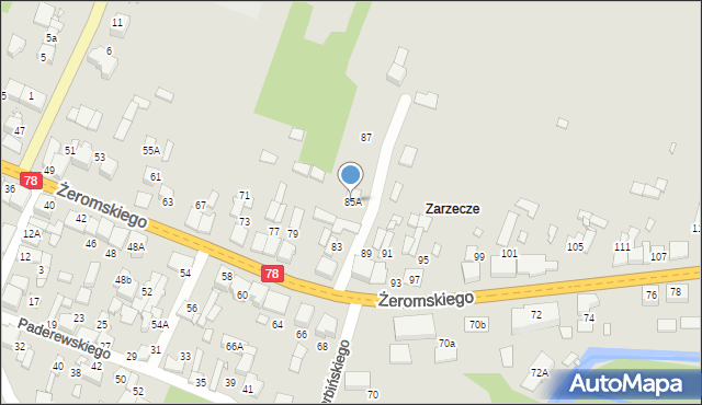 Szczekociny, Żeromskiego Stefana, 85A, mapa Szczekociny