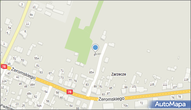 Szczekociny, Żeromskiego Stefana, 87, mapa Szczekociny