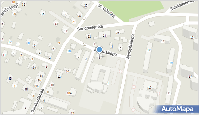 Tarnobrzeg, Żeromskiego Stefana, 8, mapa Tarnobrzegu